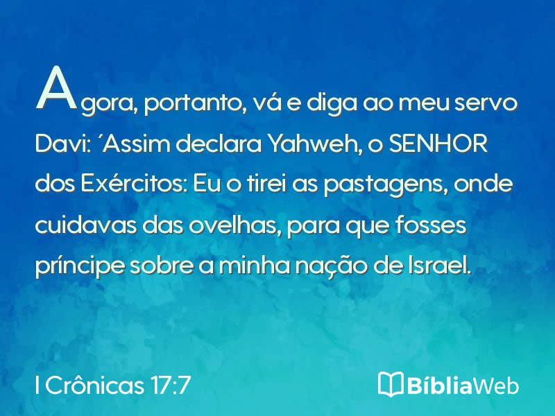 I Crônicas 17:7 em imagem para compartilhar