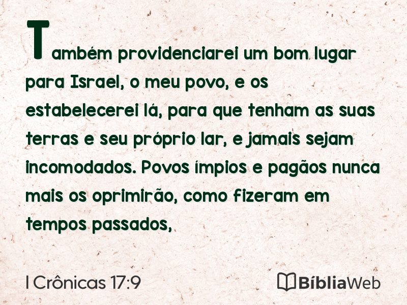 I Crônicas 17:9 em imagem para compartilhar