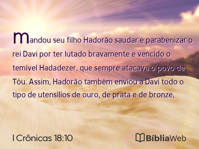 I Crônicas 18:10 em imagem para compartilhar