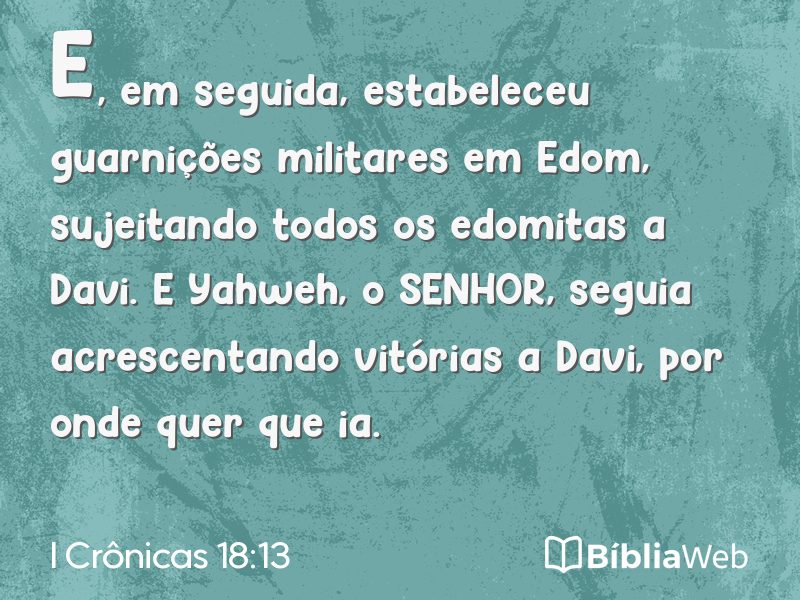 I Crônicas 18:13 em imagem para compartilhar