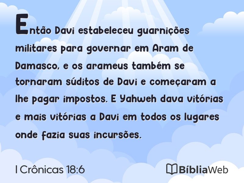 I Crônicas 18:6 em imagem para compartilhar