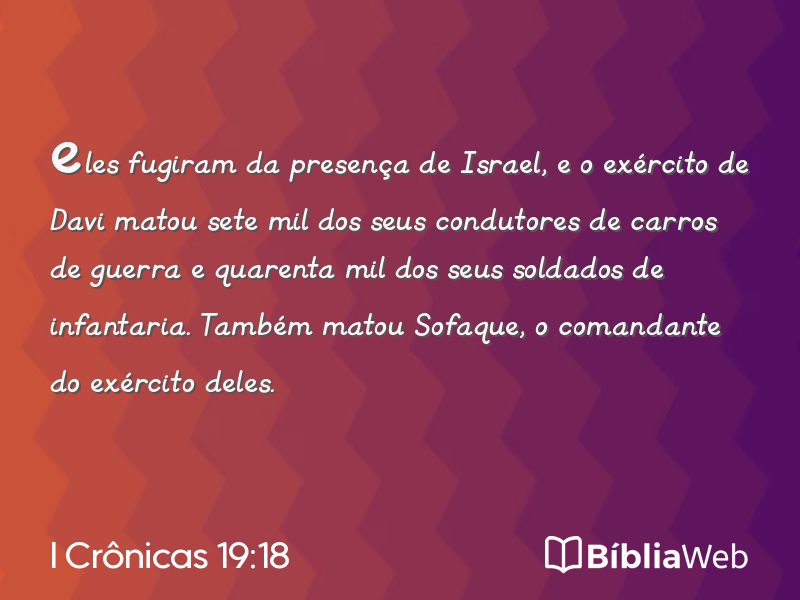 I Crônicas 19:18 em imagem para compartilhar