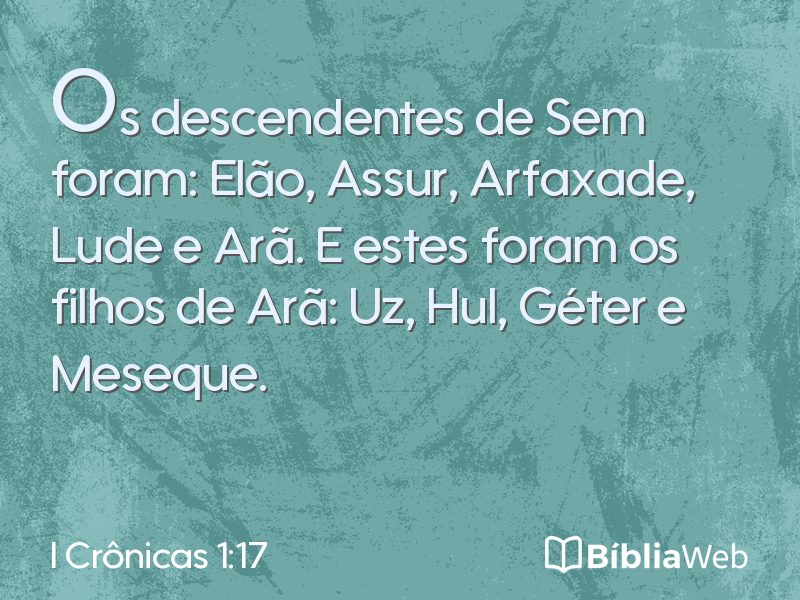 I Crônicas 1:17 em imagem para compartilhar
