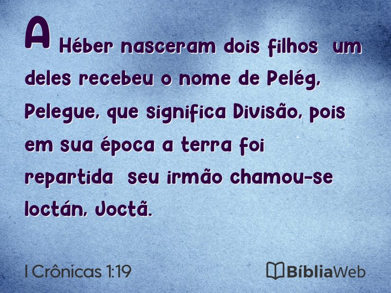 I Crônicas 1:19 em imagem para compartilhar