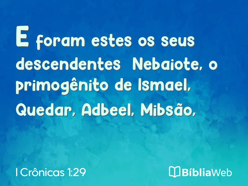 I Crônicas 1:29 em imagem para compartilhar
