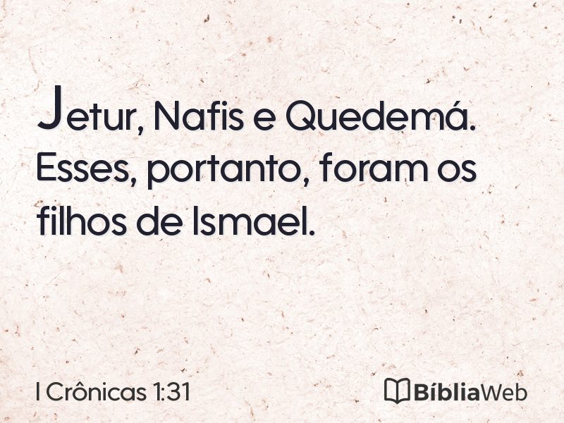 I Crônicas 1:31 em imagem para compartilhar