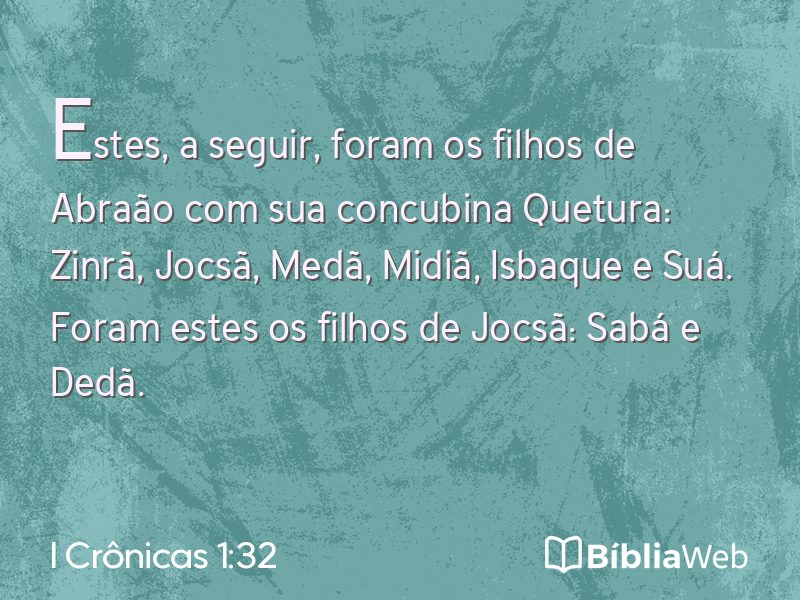 I Crônicas 1:32 em imagem para compartilhar