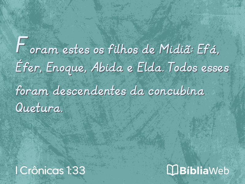 I Crônicas 1:33 em imagem para compartilhar