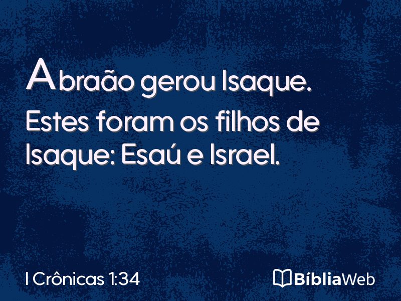 I Crônicas 1:34 em imagem para compartilhar