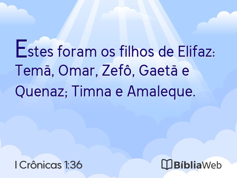 I Crônicas 1:36 em imagem para compartilhar