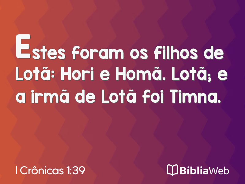 I Crônicas 1:39 em imagem para compartilhar