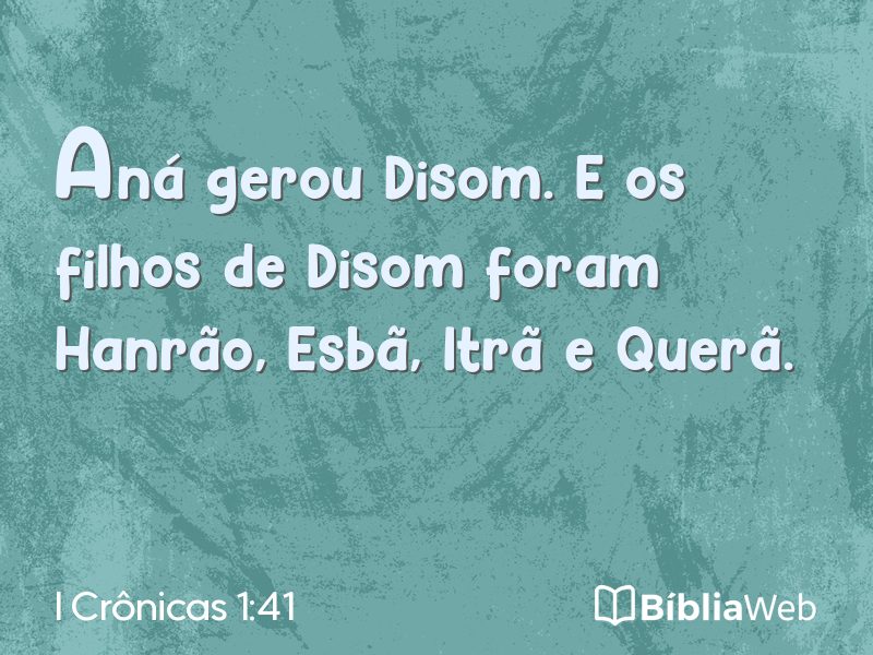 I Crônicas 1:41 em imagem para compartilhar