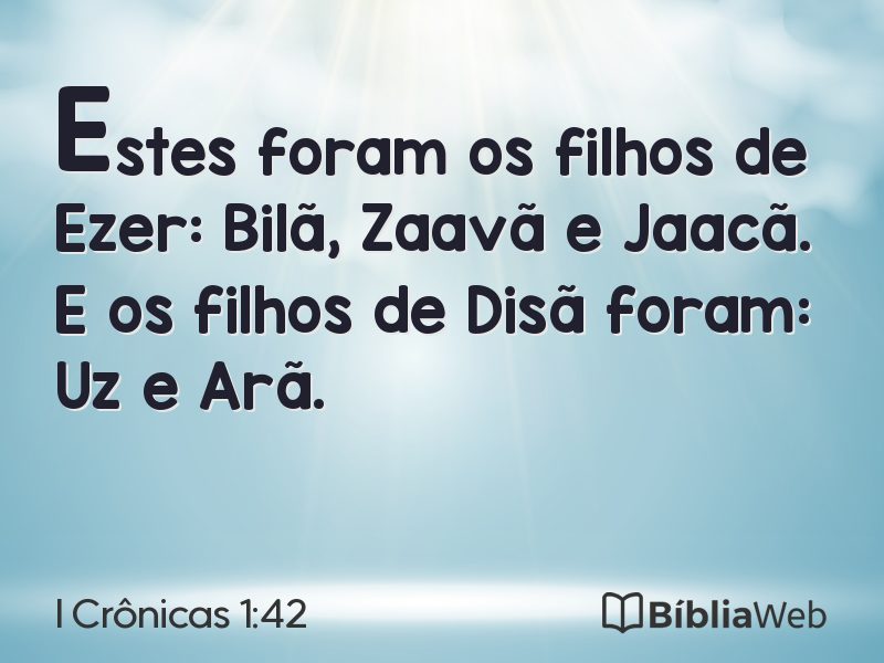 I Crônicas 1:42 em imagem para compartilhar