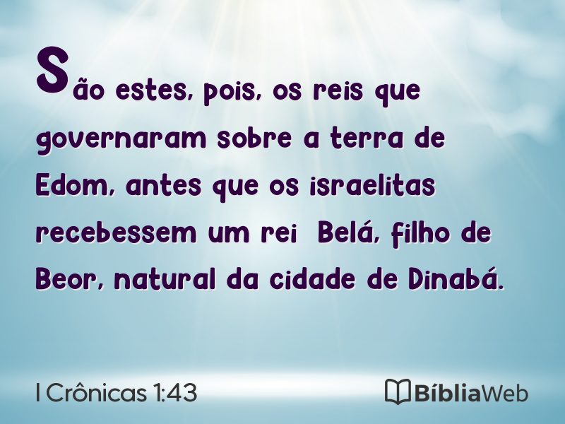 I Crônicas 1:43 em imagem para compartilhar