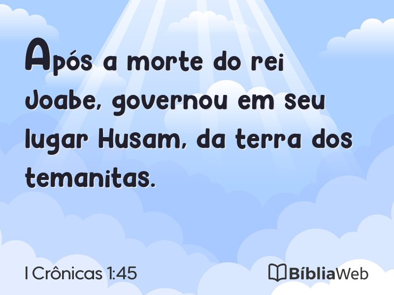 I Crônicas 1:45 em imagem para compartilhar