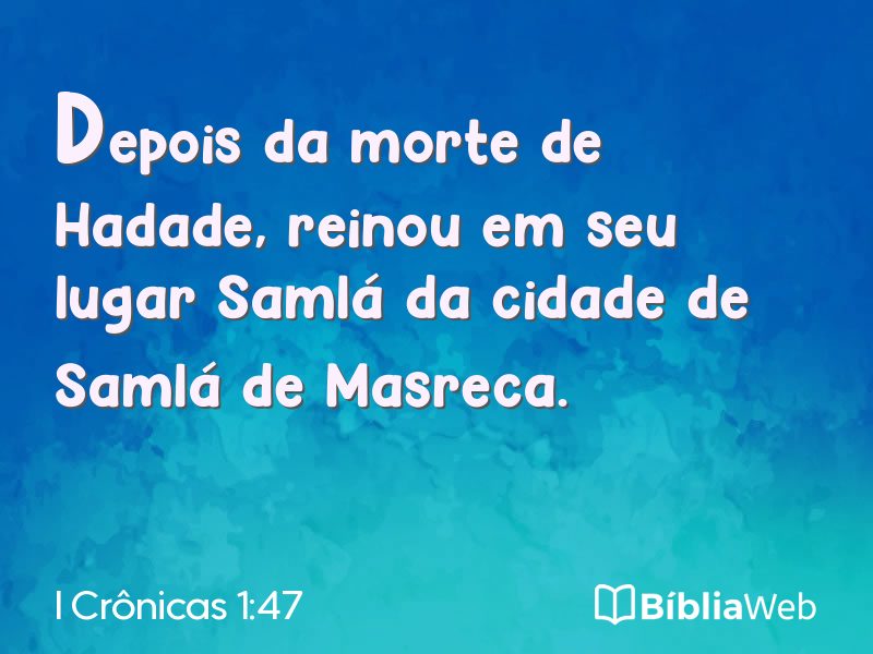 I Crônicas 1:47 em imagem para compartilhar
