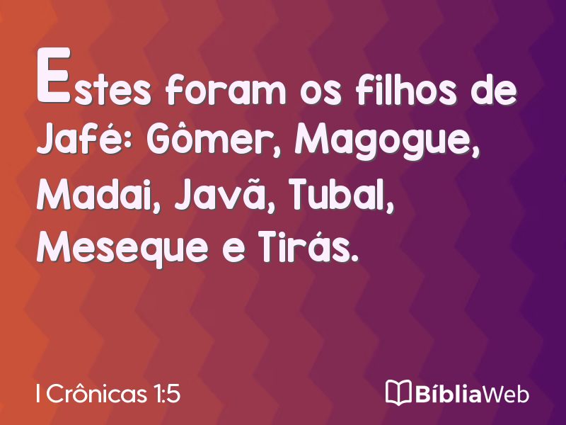 I Crônicas 1:5 em imagem para compartilhar