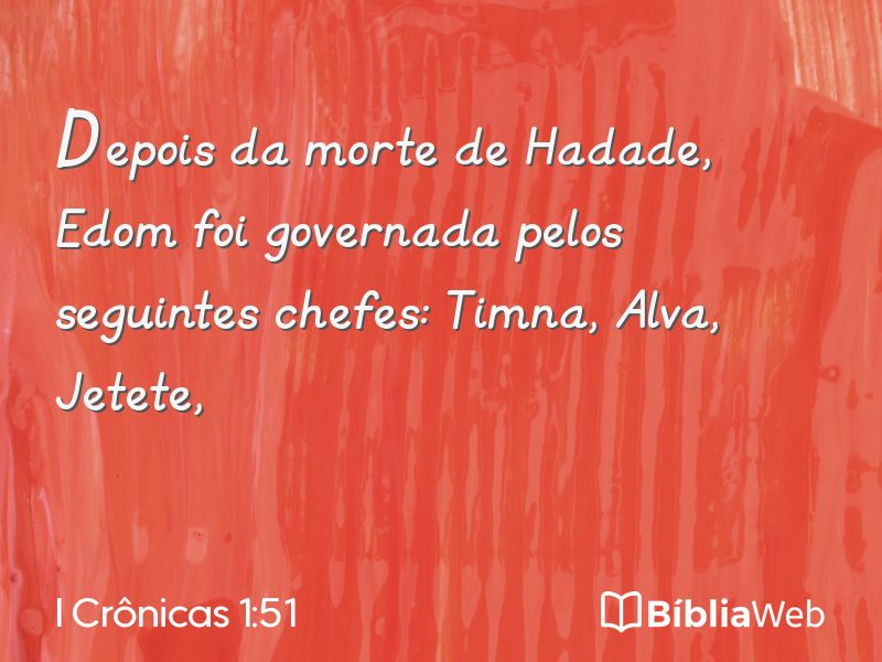 I Crônicas 1:51 em imagem para compartilhar