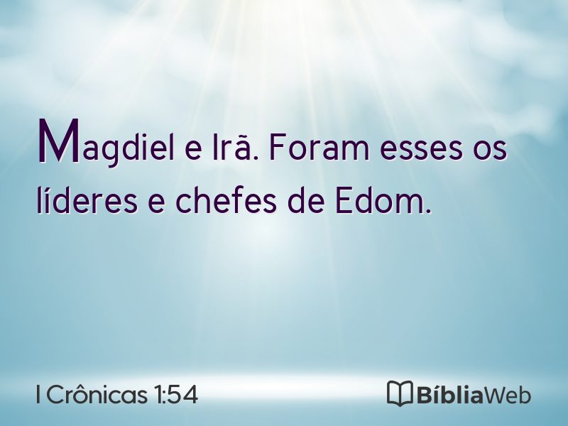 I Crônicas 1:54 em imagem para compartilhar