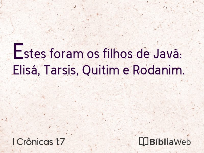 I Crônicas 1:7 em imagem para compartilhar