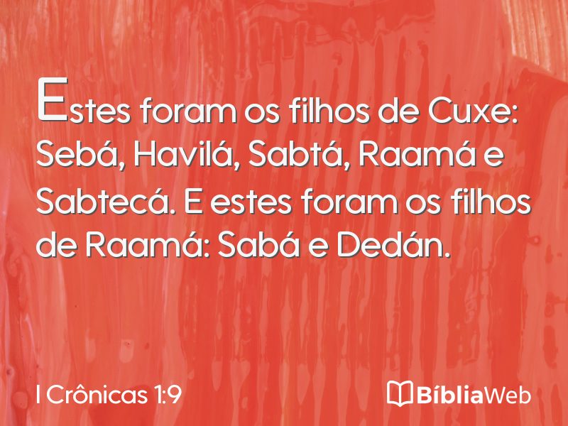 I Crônicas 1:9 em imagem para compartilhar
