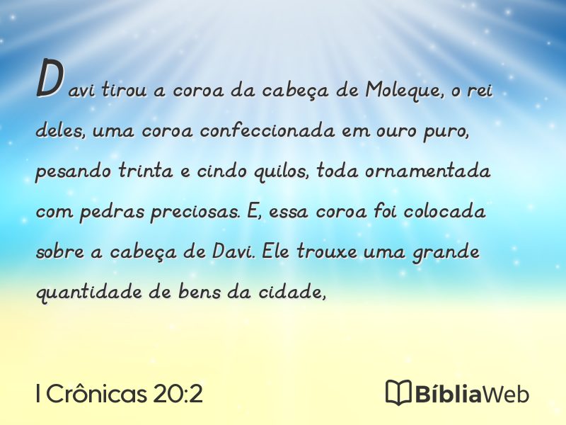I Crônicas 20:2 em imagem para compartilhar