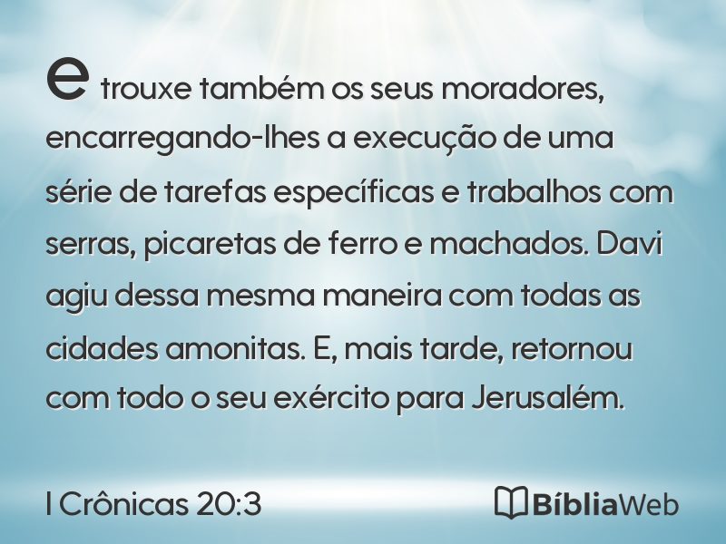 I Crônicas 20:3 em imagem para compartilhar