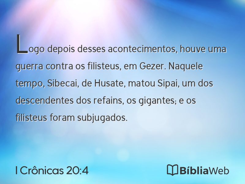 I Crônicas 20:4 em imagem para compartilhar