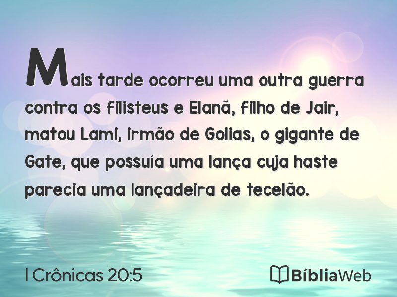I Crônicas 20:5 em imagem para compartilhar