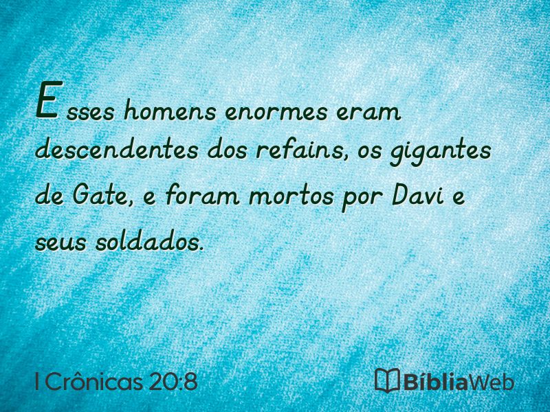 I Crônicas 20:8 em imagem para compartilhar