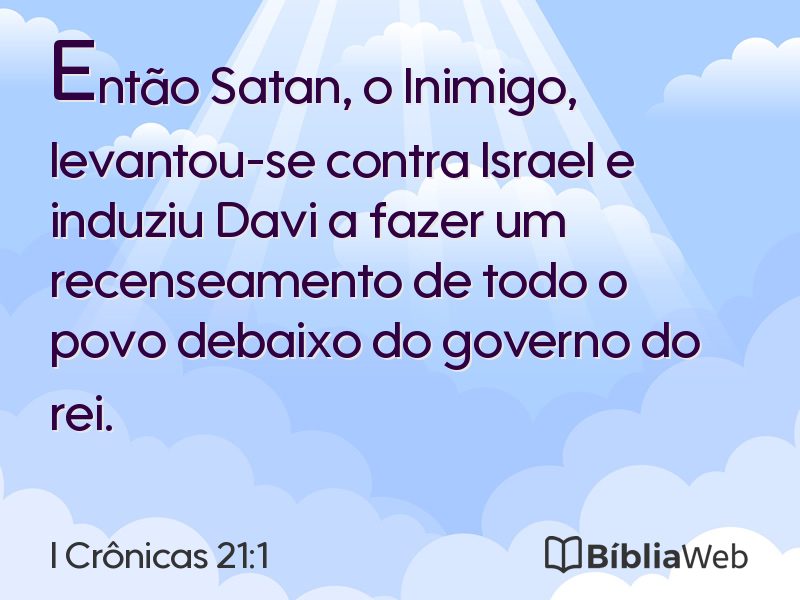 I Crônicas 21:1 em imagem para compartilhar