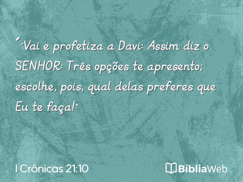 I Crônicas 21:10 em imagem para compartilhar