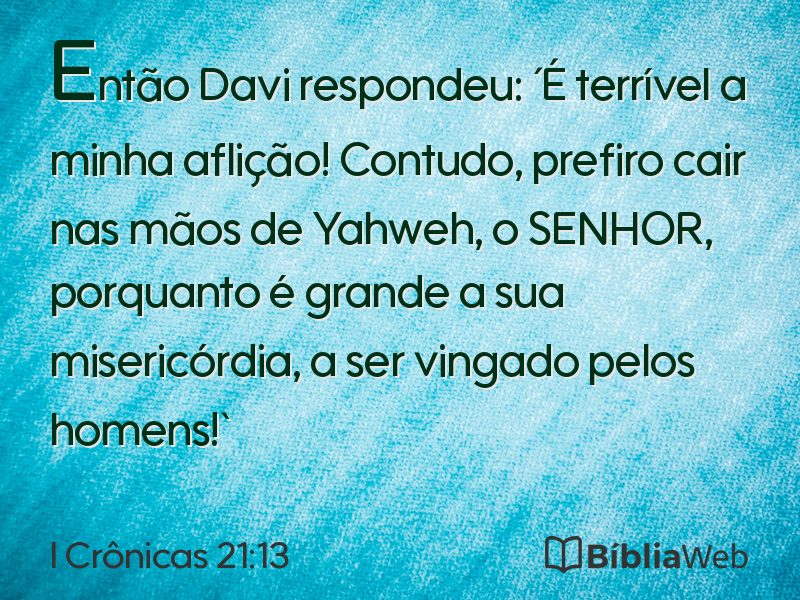 I Crônicas 21:13 em imagem para compartilhar