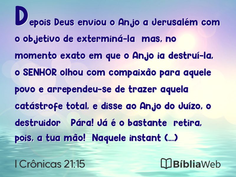 I Crônicas 21:15 em imagem para compartilhar