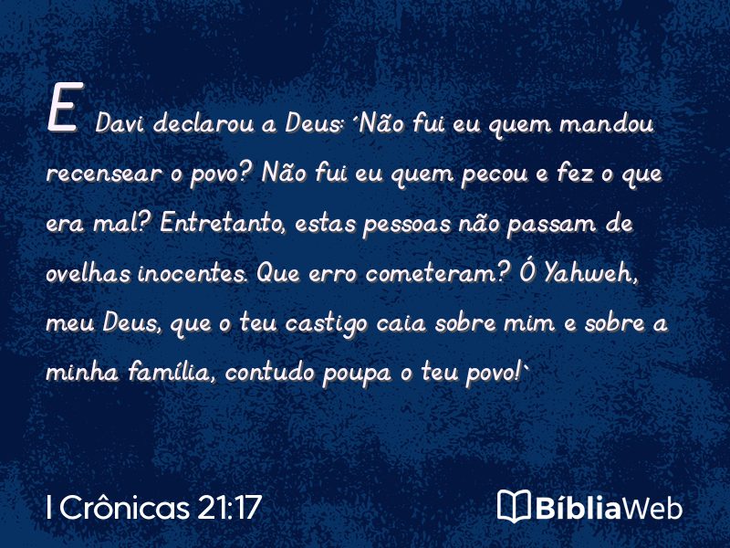 I Crônicas 21:17 em imagem para compartilhar