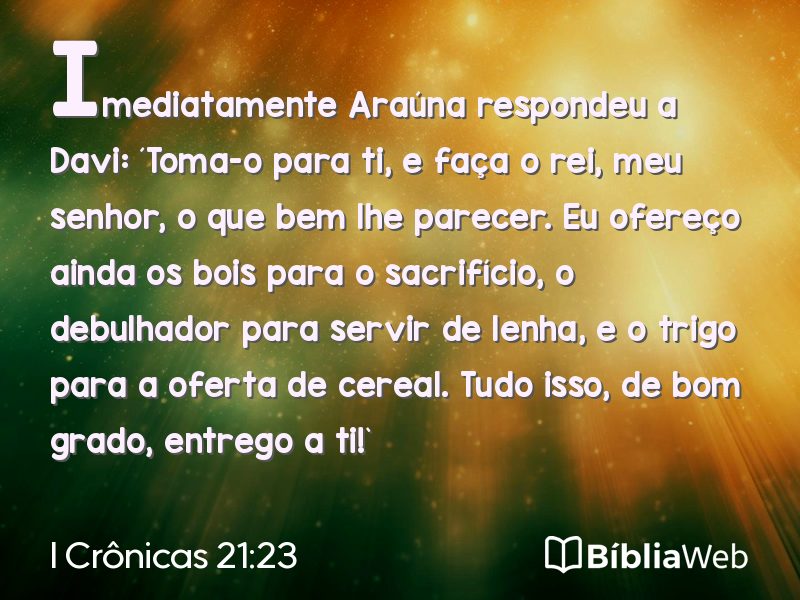 I Crônicas 21:23 em imagem para compartilhar