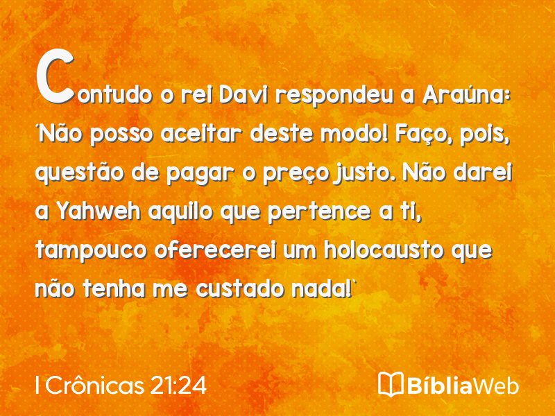 I Crônicas 21:24 em imagem para compartilhar