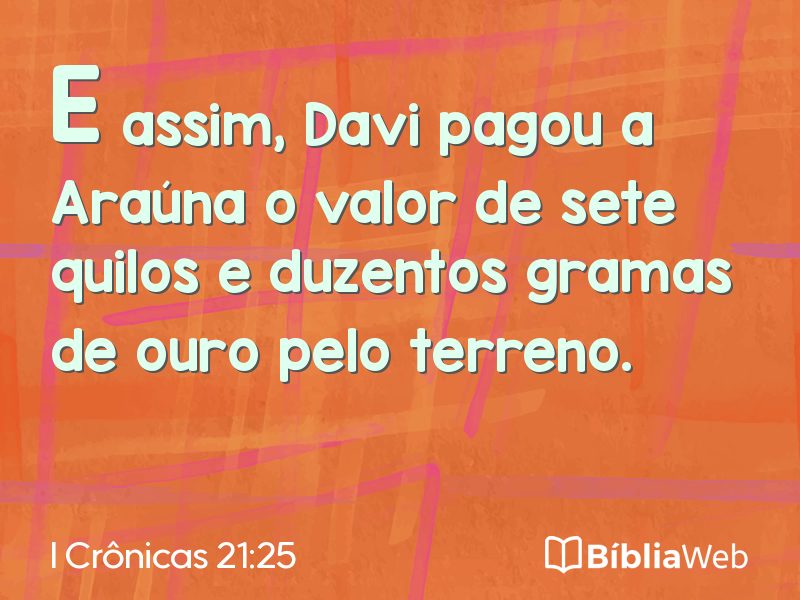I Crônicas 21:25 em imagem para compartilhar
