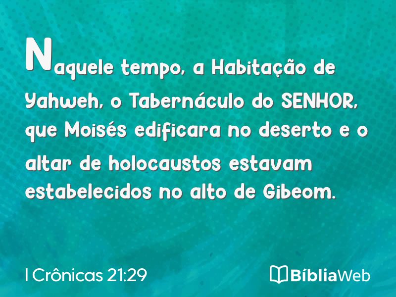 I Crônicas 21:29 em imagem para compartilhar