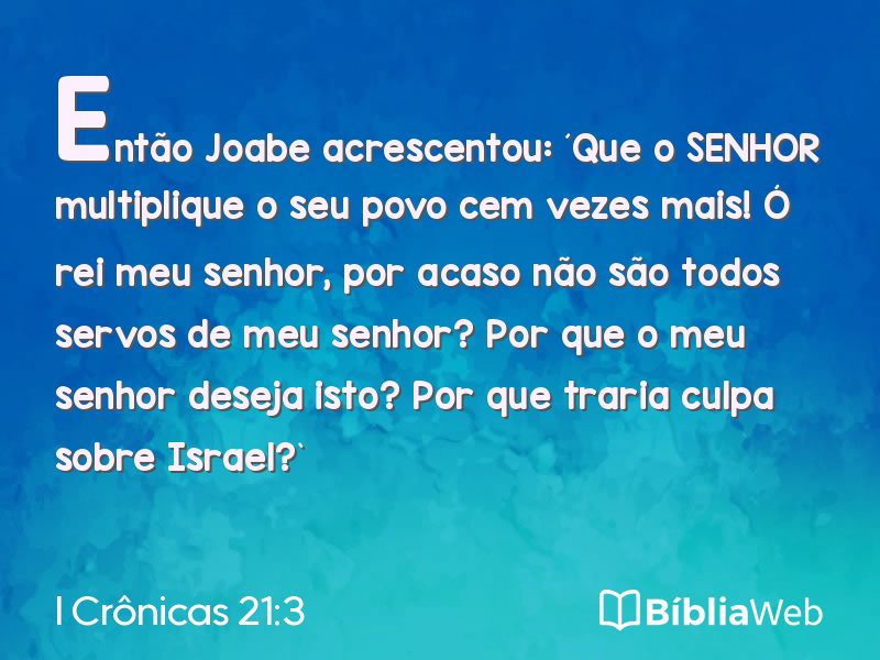 I Crônicas 21:3 em imagem para compartilhar