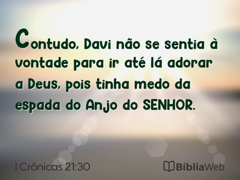 I Crônicas 21:30 em imagem para compartilhar