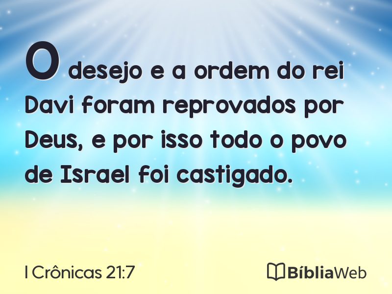 I Crônicas 21:7 em imagem para compartilhar