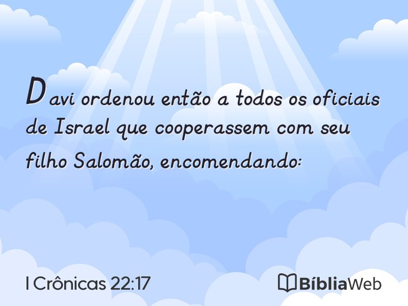 I Crônicas 22:17 em imagem para compartilhar
