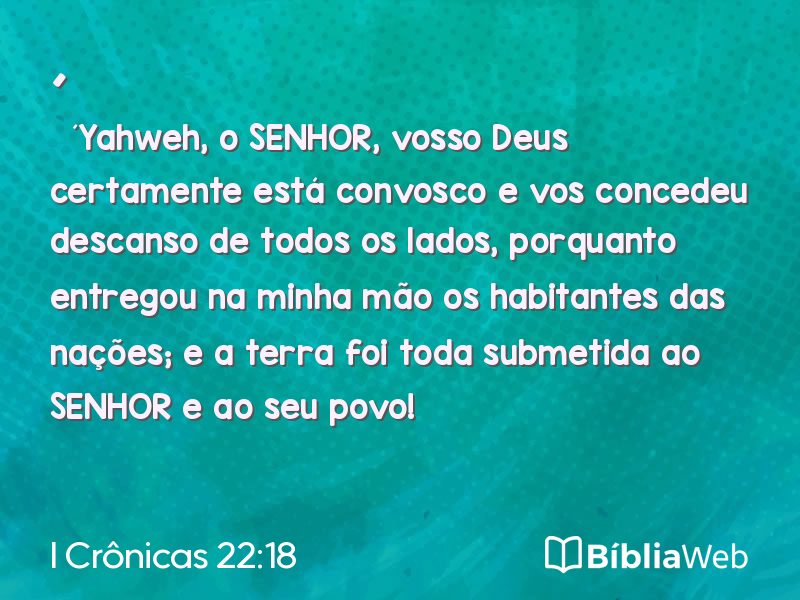 I Crônicas 22:18 em imagem para compartilhar