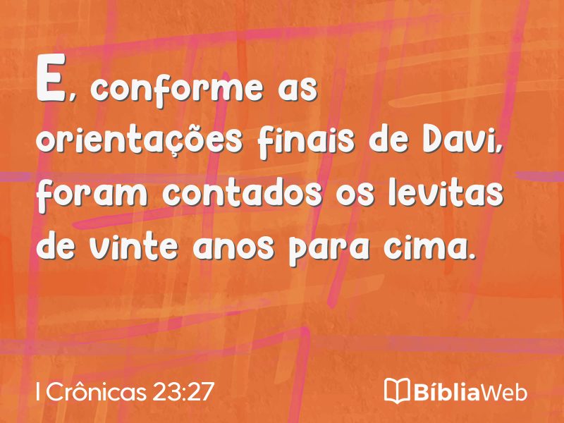 I Crônicas 23:27 em imagem para compartilhar