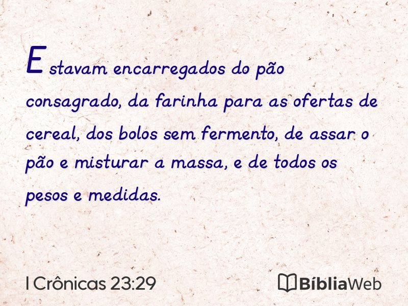 I Crônicas 23:29 em imagem para compartilhar