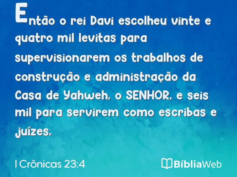 I Crônicas 23:4 em imagem para compartilhar