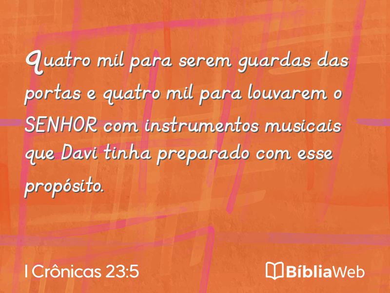 I Crônicas 23:5 em imagem para compartilhar
