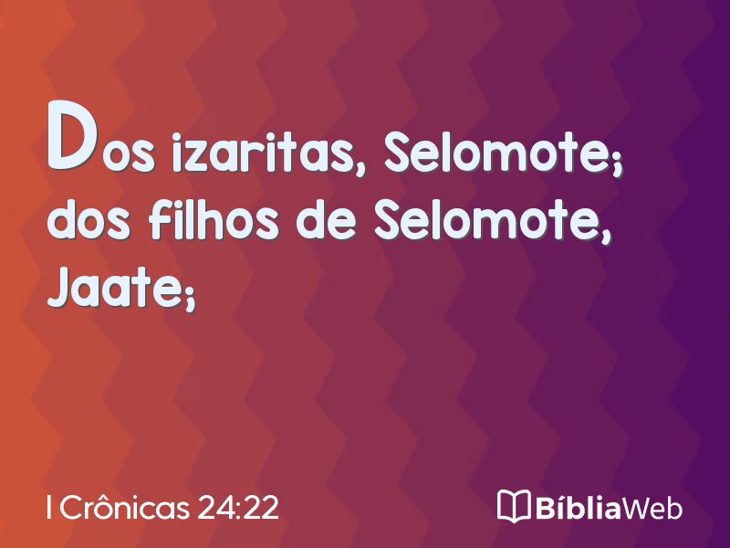 I Crônicas 24:22 em imagem para compartilhar