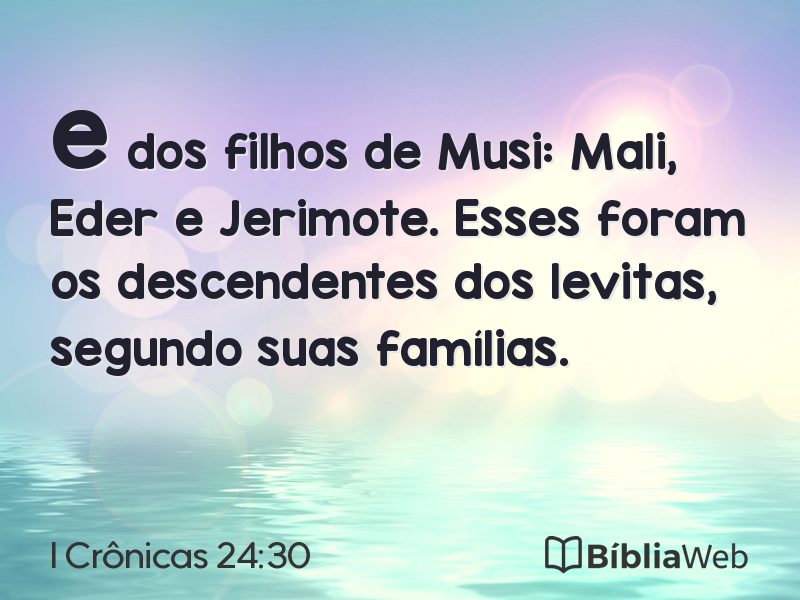 I Crônicas 24:30 em imagem para compartilhar
